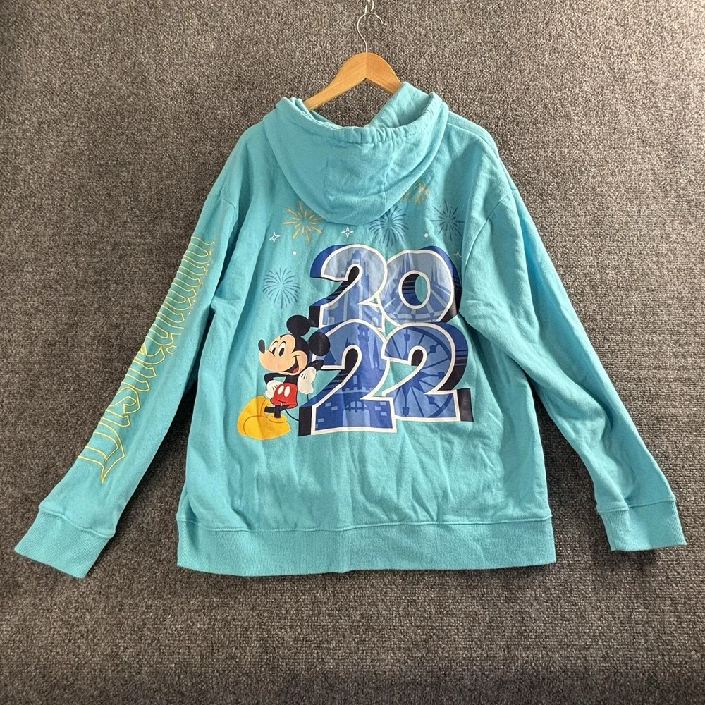 Disneyland Resort Hoodie 2022 Two Times The Magic Mickey Embroidered Woman Sz L